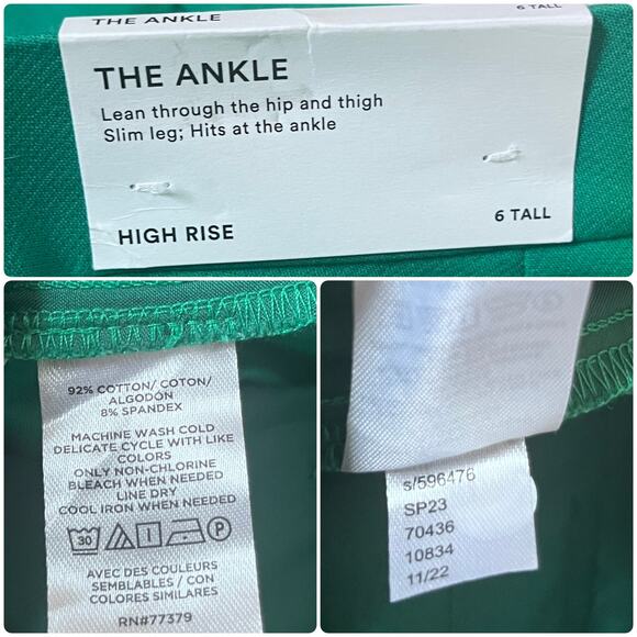 Ann Taylor New Kelly Green The Tall High Rise Eva Cuff Ankle Pant Size 6 #59646 - Picture 12 of 12